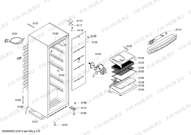 Схема №2 3GFP1667 с изображением Клапан для холодильной камеры Bosch 00664972