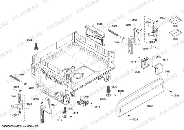 Схема №5 SHE4AM16UC с изображением Уголок для посудомойки Bosch 00671400