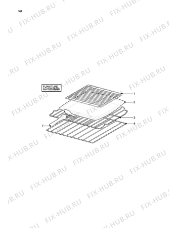 Взрыв-схема плиты (духовки) Tricity Bendix SIE056W - Схема узла H10 Furniture