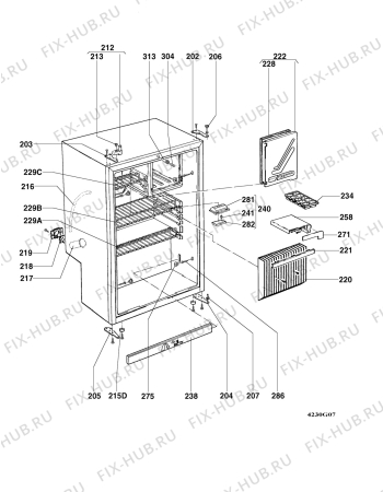 Взрыв-схема холодильника Electrolux RM4230L - Схема узла Housing 001