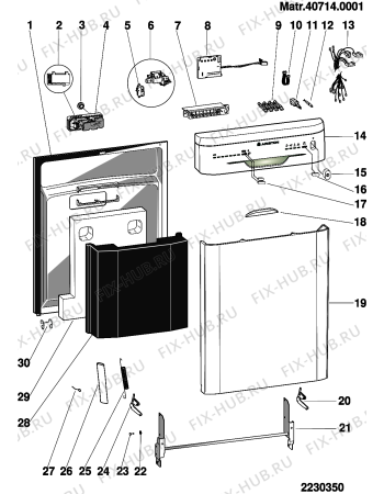Схема №2 LL430XFR (F039485) с изображением Панель управления для посудомоечной машины Indesit C00143047
