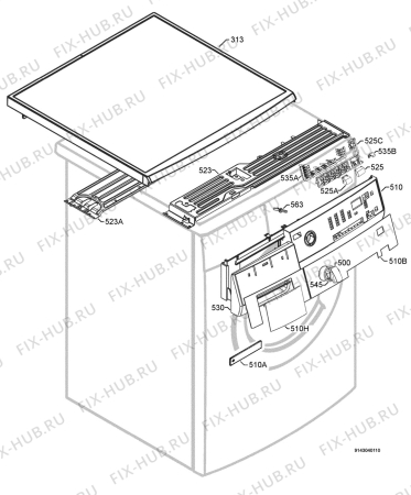 Взрыв-схема стиральной машины Aeg Electrolux L72640 - Схема узла Command panel 037