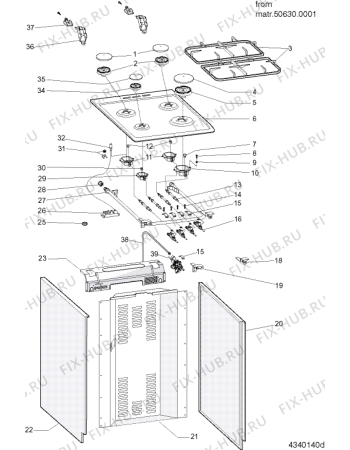 Схема №2 KD3G2AG (F054152) с изображением Ручка двери для электропечи Indesit C00266750