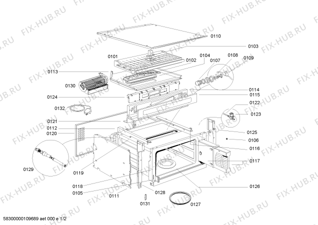 Схема №1 B8722N1GB с изображением Индикатор для плиты (духовки) Bosch 00497141