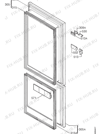 Взрыв-схема холодильника Rex FI320DR - Схема узла Door 003