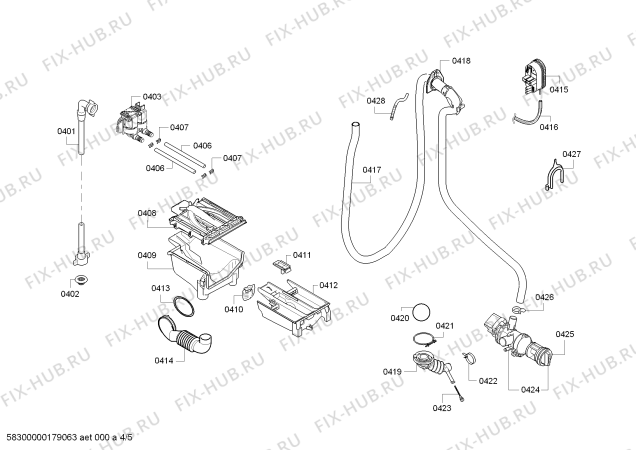 Взрыв-схема стиральной машины Bosch WAK24260IL - Схема узла 04