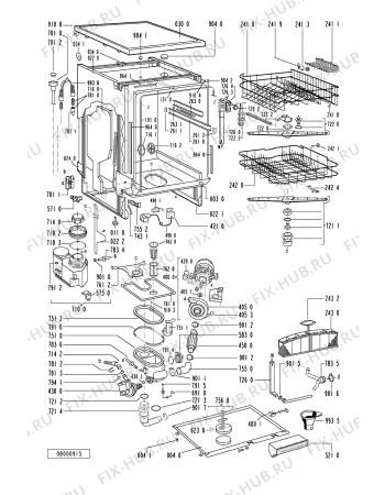 Схема №2 ADL 341 WH с изображением Панель для посудомоечной машины Whirlpool 481245370104