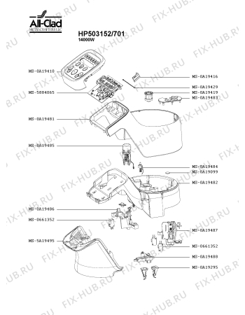Схема №2 HP503152/701 с изображением Сосуд для электрокомбайна Seb MS-5A19490