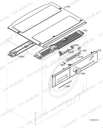 Схема №3 L61470BI с изображением Блок управления для стиралки Aeg 973914528120012