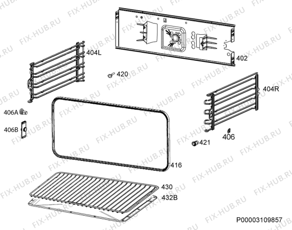 Взрыв-схема плиты (духовки) Aeg KMR721000B - Схема узла Oven