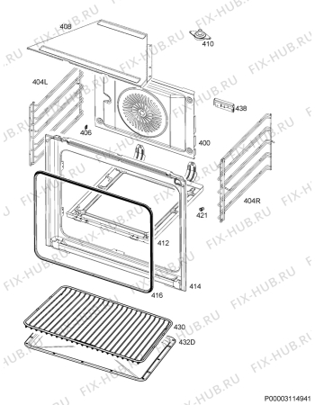 Взрыв-схема плиты (духовки) Zanker KOU65902XK - Схема узла Oven