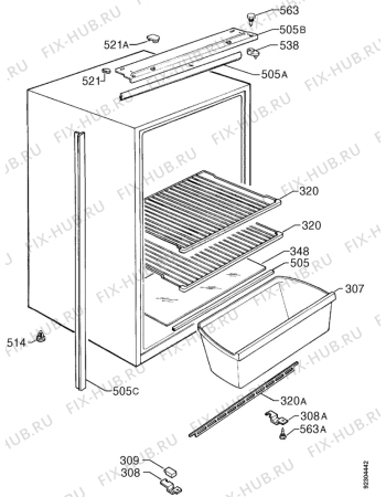 Взрыв-схема холодильника Elektra KI171S - Схема узла Housing 001