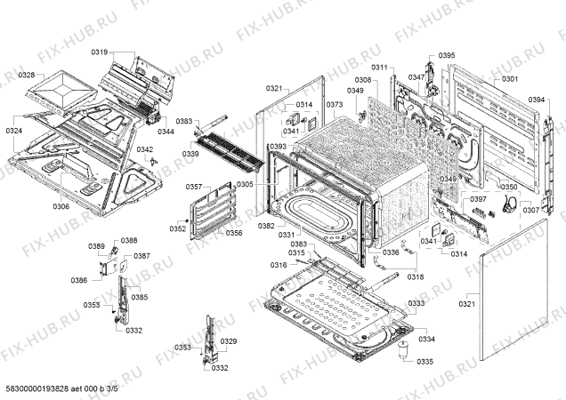 Взрыв-схема плиты (духовки) Bosch HSG736257M - Схема узла 03