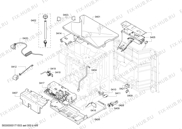 Схема №6 TCC78K750A с изображением Противень для электрокофеварки Bosch 00649243