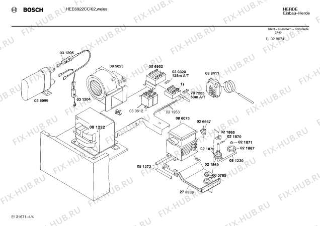 Схема №2 HEE6922CC с изображением Крышка лампы для плиты (духовки) Bosch 00068597