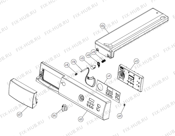 Схема №5 T741 DK   -White #2311092 (900002608, TD40DK) с изображением Декоративная панель для стиральной машины Gorenje 103352