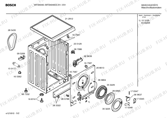 Взрыв-схема стиральной машины Bosch WFB4040EE - Схема узла 02