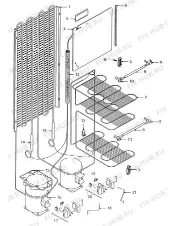 Взрыв-схема холодильника Zanussi ZF56/46GA - Схема узла Cooling system 017