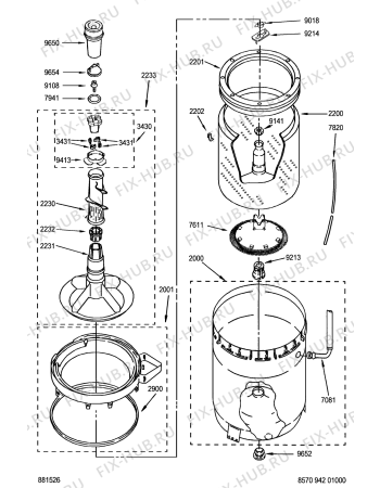 Схема №9 3LBR8255EQ AWM 942 с изображением Декоративная панель для стиралки Whirlpool 481244019695