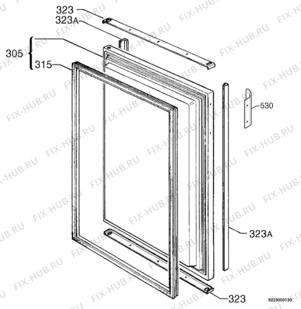 Взрыв-схема холодильника Aeg Electrolux AU66050-5E - Схема узла Door 003