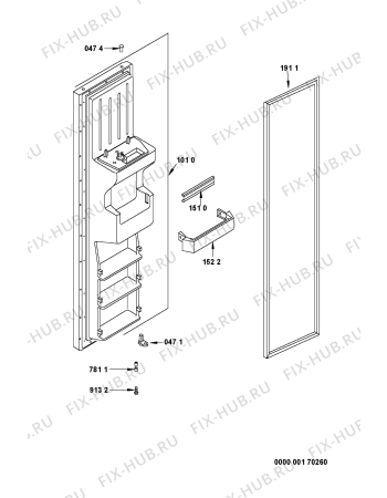 Схема №8 KSN 7070/A-IN с изображением Обшивка для холодильника Whirlpool 481246049576