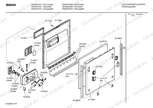 Схема №5 SGI5905 с изображением Инструкция по эксплуатации для посудомоечной машины Bosch 00527623