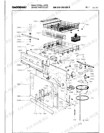 Взрыв-схема посудомоечной машины Gaggenau GM215160S - Схема узла 02