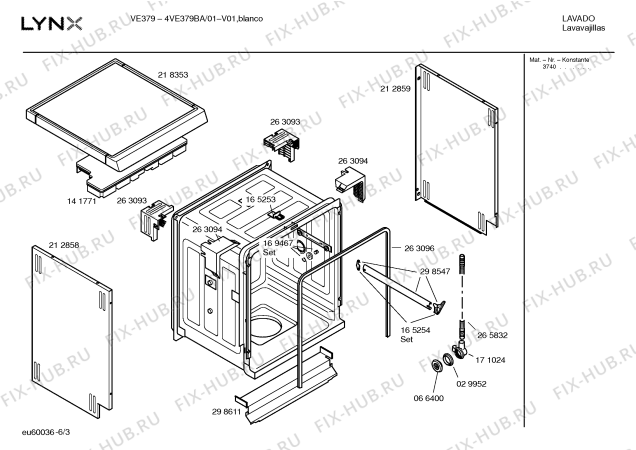 Схема №3 4VE379BA VE379 с изображением Панель управления для посудомойки Bosch 00365456