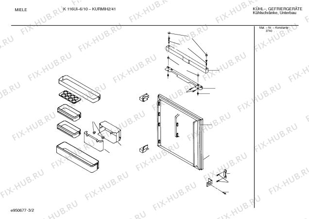 Схема №3 KULMIF2 K115UI-6/10 с изображением Поднос для холодильной камеры Bosch 00359090