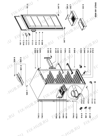 Схема №1 AFG 384/G с изображением Испаритель для холодильной камеры Whirlpool 481251138176