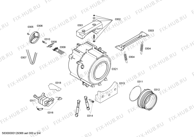 Схема №4 WM12A161SN с изображением Панель управления для стиралки Siemens 00666667