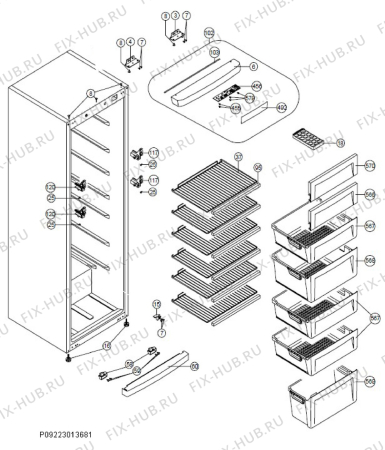 Взрыв-схема холодильника Zanussi ZFB26FVS - Схема узла Housing 001