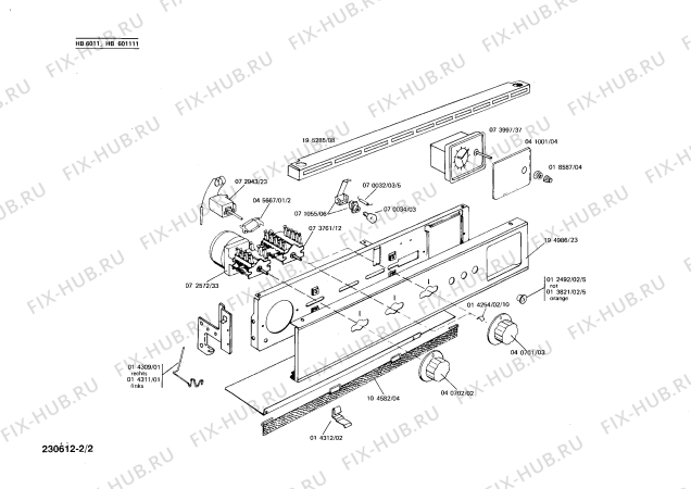 Взрыв-схема плиты (духовки) Siemens HB6011 - Схема узла 02
