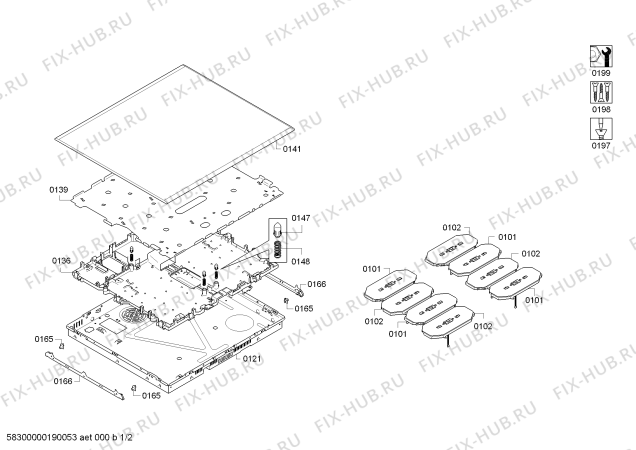 Схема №2 PXX675DC1E с изображением Стеклокерамика для электропечи Bosch 00773027