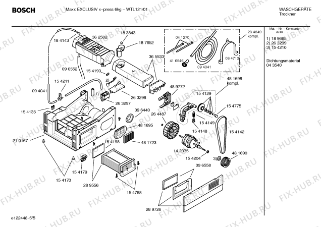 Схема №4 WTL121 Maxx EXCLUSIV xpress 6kg с изображением Инструкция по установке и эксплуатации для сушильной машины Bosch 00585871