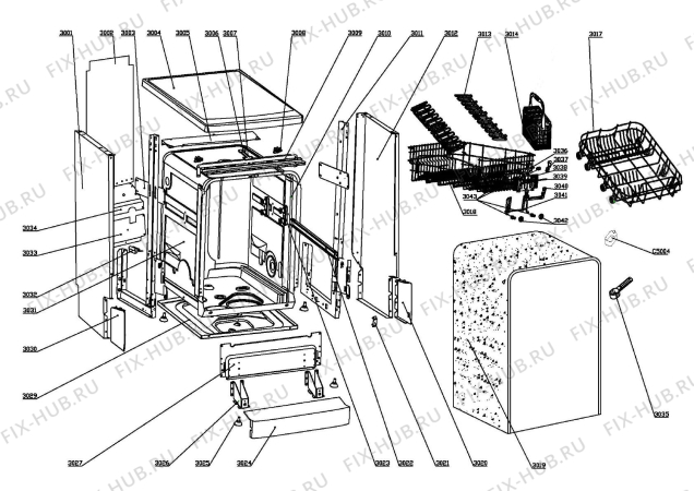 Схема №2 DW67W с изображением Спецфильтр для посудомоечной машины DELONGHI DAU1590185