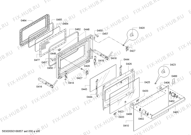 Схема №6 HBC86P723 с изображением Набор кнопок для электропечи Bosch 00612992