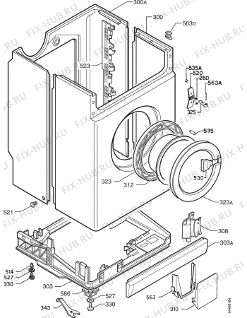 Взрыв-схема стиральной машины Privileg 021694 5 - Схема узла Cabinet + armatures