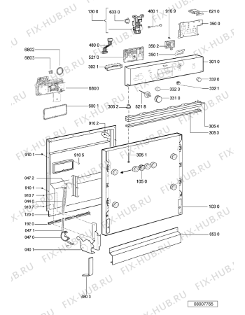 Схема №2 GSIK 6518 WS с изображением Панель для посудомойки Whirlpool 480140100664