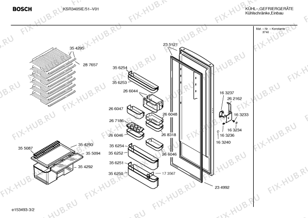 Взрыв-схема холодильника Bosch KSR3405IE - Схема узла 02