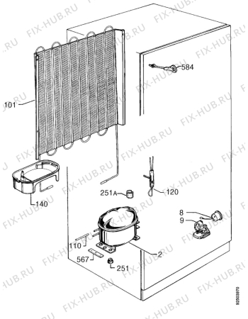 Взрыв-схема холодильника Rex FI260/2ER - Схема узла Cooling system 017