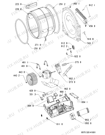 Схема №2 AWZ 320 с изображением Обшивка для сушильной машины Whirlpool 481245215208