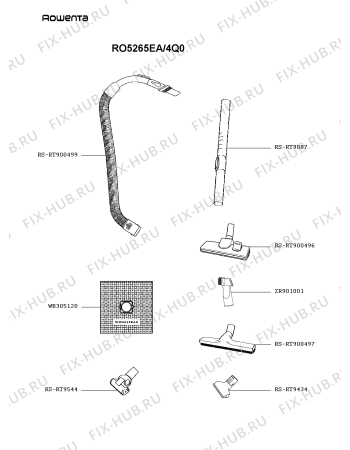 Взрыв-схема пылесоса Rowenta RO5265EA/4Q0 - Схема узла UP005039.4P2
