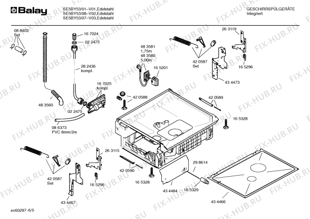 Схема №2 SE5BY23 с изображением Инструкция по эксплуатации для электропосудомоечной машины Bosch 00588090