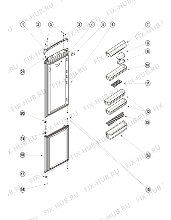 Взрыв-схема холодильника Indesit BH20X (F039226) - Схема узла