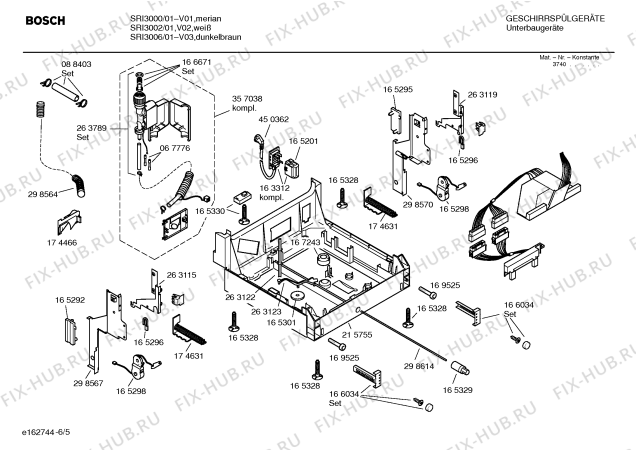 Взрыв-схема посудомоечной машины Bosch SRI3002 - Схема узла 05
