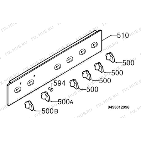 Взрыв-схема плиты (духовки) Zanussi ZOU851X - Схема узла Command panel 037