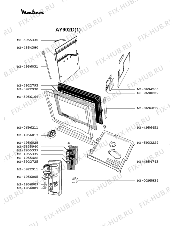 Взрыв-схема микроволновой печи Moulinex AY902D(1) - Схема узла SP002317.6P4