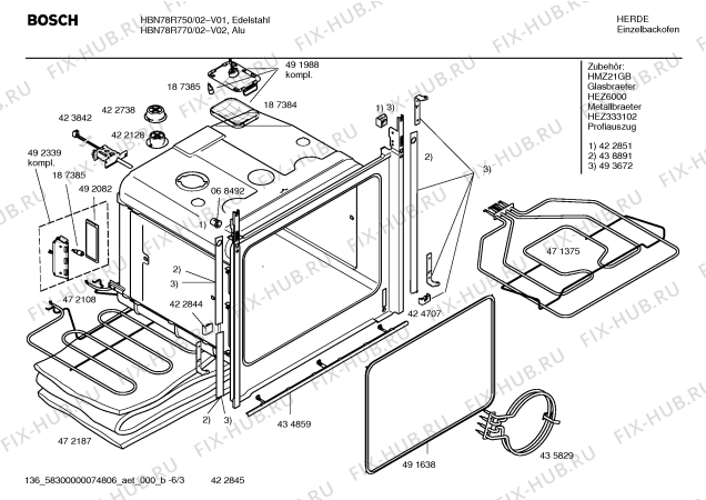 Схема №6 HBN78R770 с изображением Инструкция по эксплуатации для духового шкафа Bosch 00589533