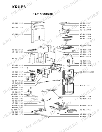 Схема №3 EA815G10/70J с изображением Крышечка для электрокофеварки Krups MS-5A17427